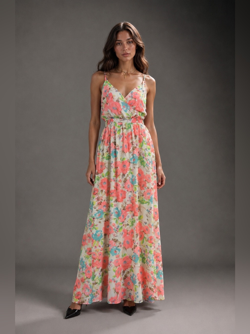 Windsor Floral Surplice Maxi Dress Wedding Guest